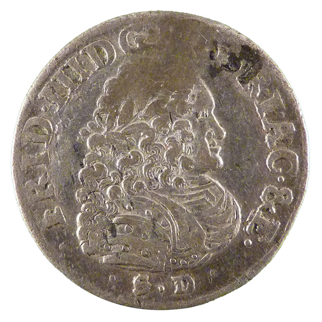 Stati tedeschi, BRANDENBURG, Friedrich III, 6 Gr, 1698, K, BB+, Argento, KM:610