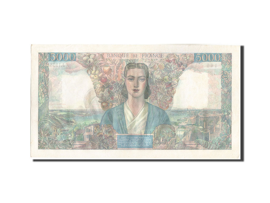 Banknote, France, 5000 Francs, 5 000 F 1942-1947 ''Empire Français'', 1946