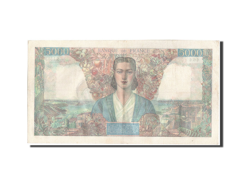 Francia, 5000 Francs, 5 000 F 1942-1947 ''Empire Français'', 1945, KM:103c,...