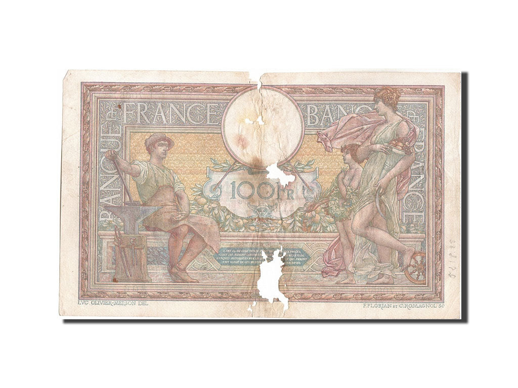 Francia, 100 Francs, 100 F 1908-1939 ''Luc Olivier Merson'', 1920, KM:71b, 19...