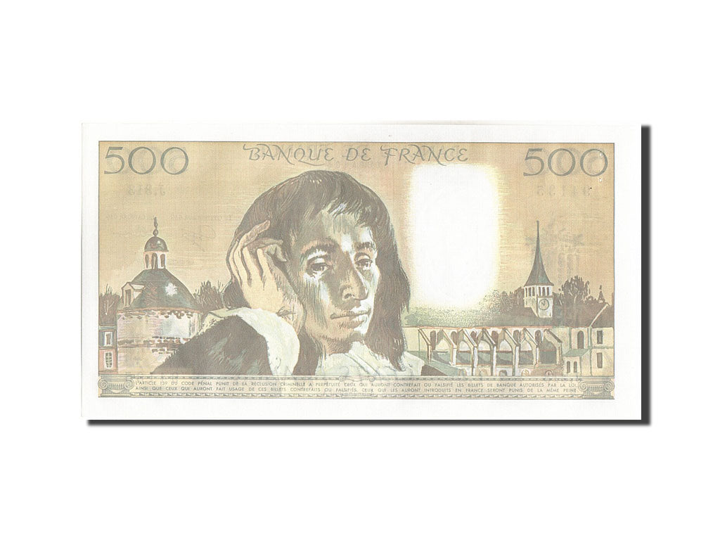 Geldschein, Frankreich, 500 Francs, 500 F 1968-1993 ''Pascal'', 1990