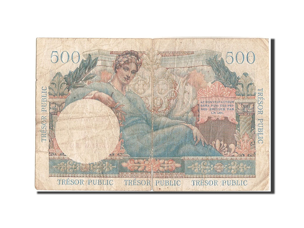 France, 5 Nouveaux Francs on 500 Francs, 1955-1963 Treasury, 1960, KM:M14, 19...