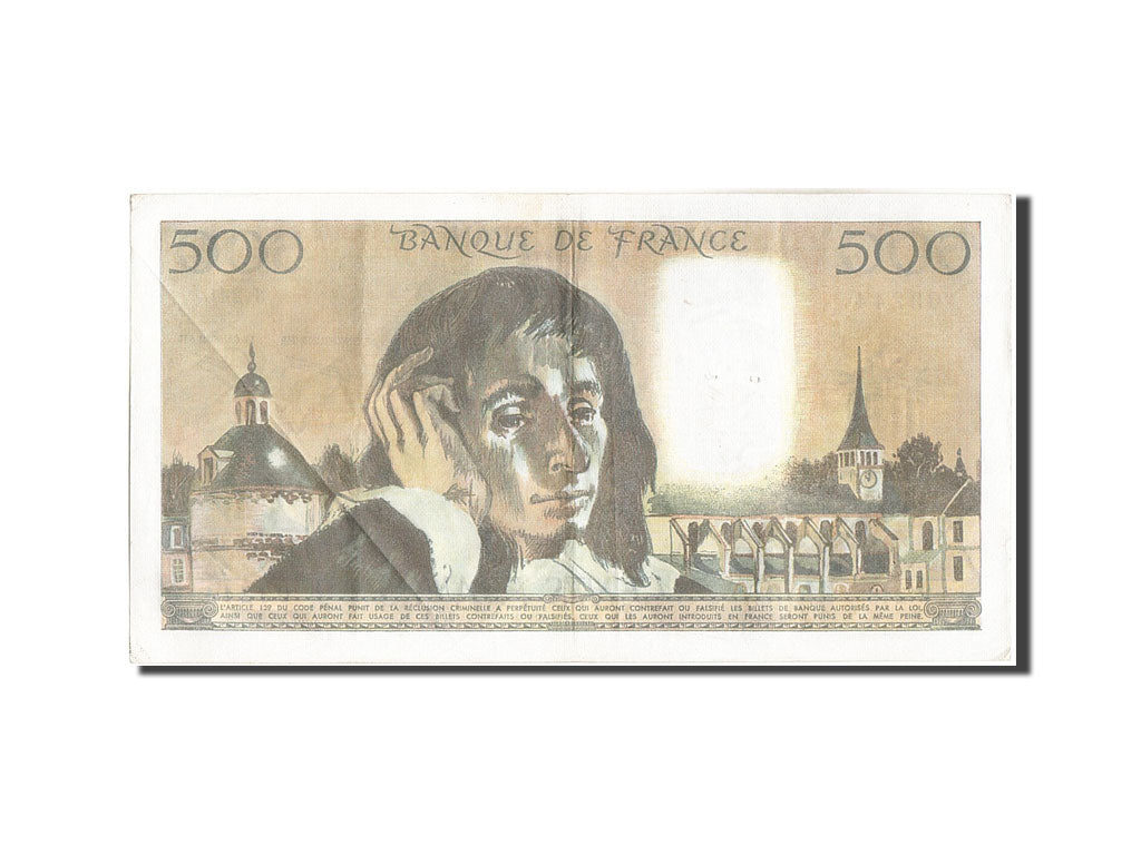 France, 500 Francs, 500 F 1968-1993 ''Pascal'', 1987, KM:156f, 1987-01-08, EF...