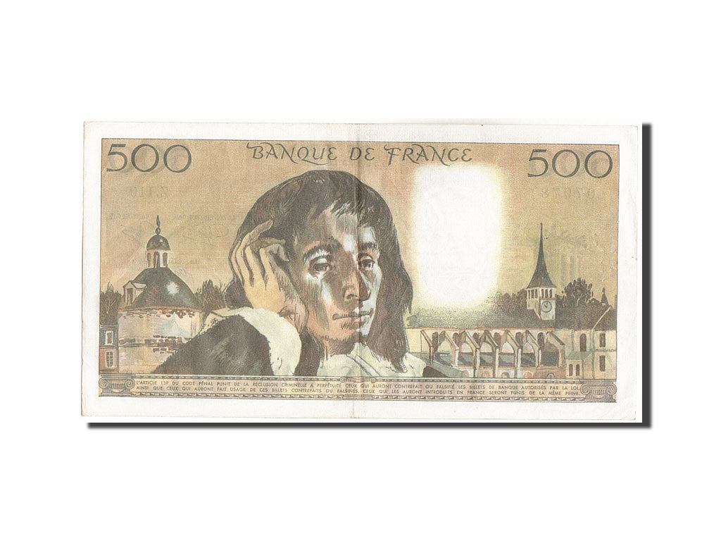 Francia, 500 Francs, 500 F 1968-1993 ''Pascal'', 1980, KM:156e, 1980-04-03, B...