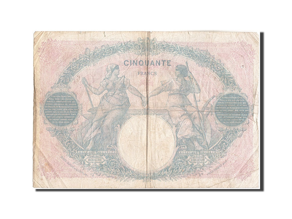 France, 50 Francs, 50 F 1889-1927 ''Bleu et Rose'', 1924, KM:64g, 1924-03-25,...