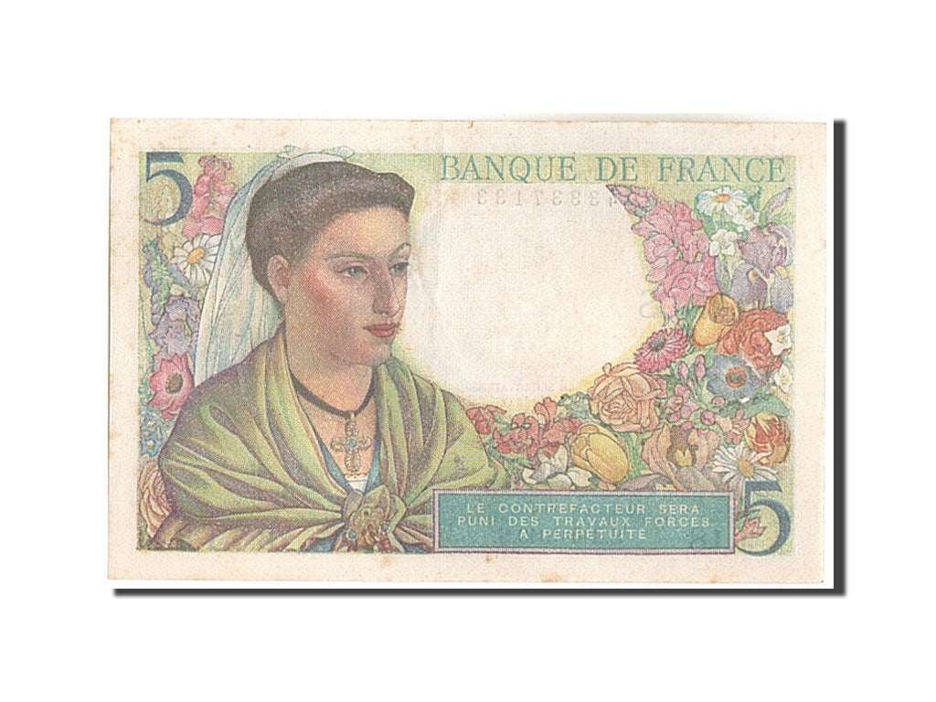 Banknote, France, 5 Francs, 5 F 1943-1947 ''Berger'', 1943, 1943-06-02