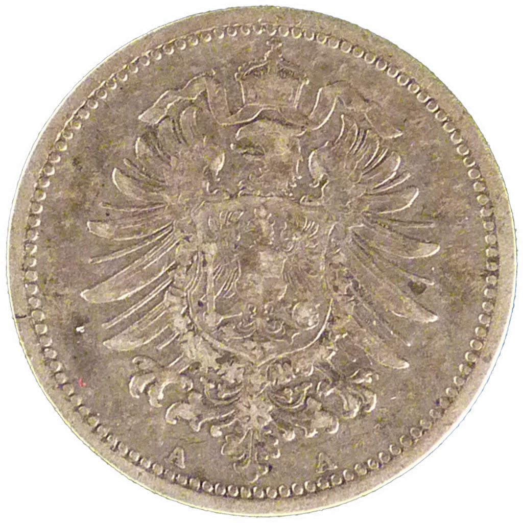 GERMANIA - IMPERO, Wilhelm I, 20 Pfennig, 1874, Berlin, MB, Argento, KM:5