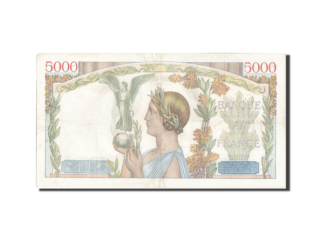 Banknote, France, 5000 Francs, 5 000 F 1934-1944 ''Victoire'', 1939, 1939-01-19
