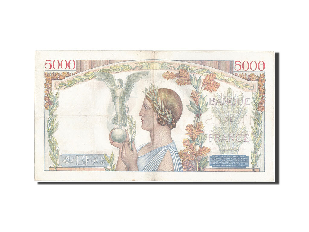 Francia, 5000 Francs, 5 000 F 1934-1944 ''Victoire'', 1939, KM:97a, 1939-07-2...
