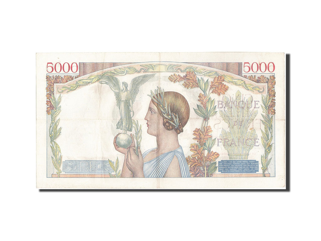 Francia, 5000 Francs, 5 000 F 1934-1944 ''Victoire'', 1939, KM:97a, 1939-06-0...
