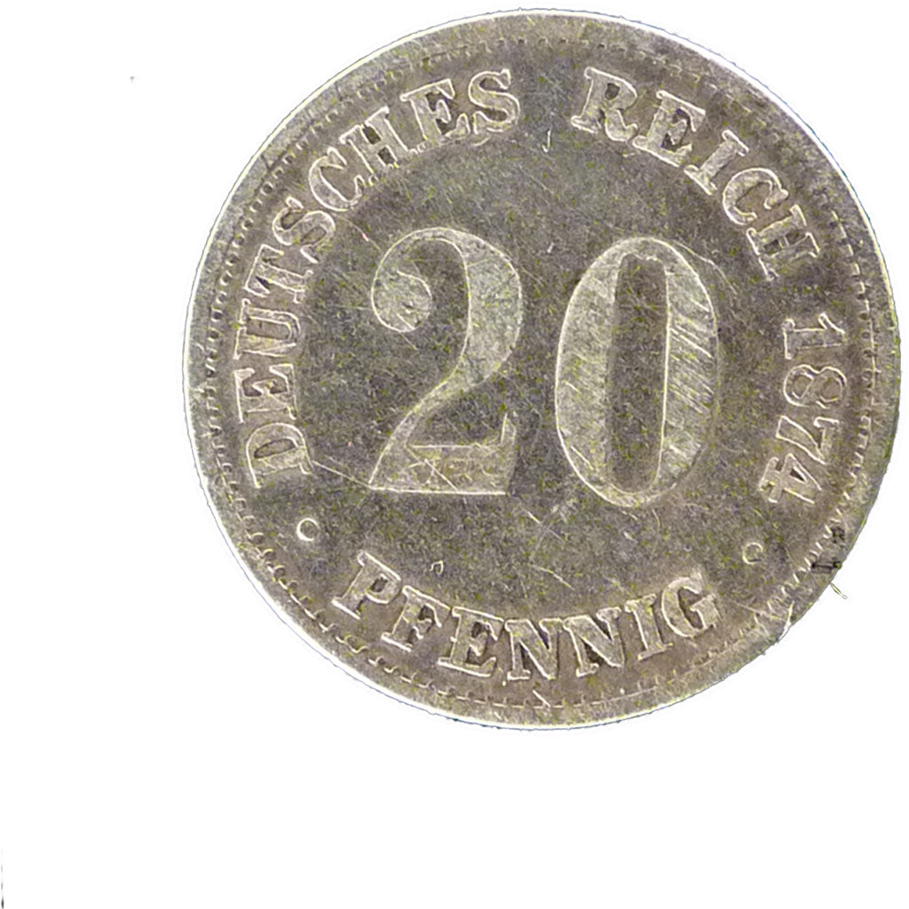 Moneta, GERMANIA - IMPERO, Wilhelm I, 20 Pfennig, 1874, Hannover, BB, Argento