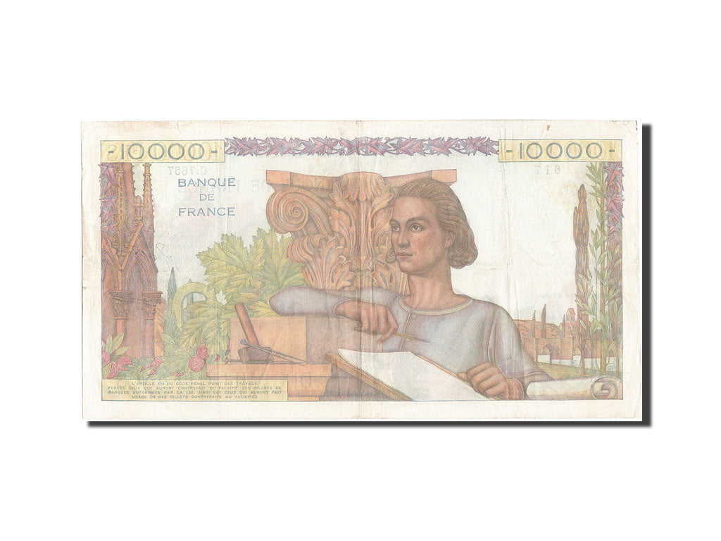 France, 10,000 Francs, 10 000 F 1945-1956 ''Génie Français'', 1954, 1954-11...