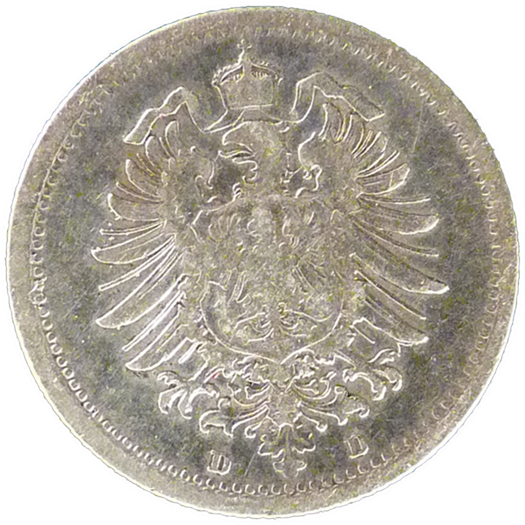 GERMANIA - IMPERO, Wilhelm I, 20 Pfennig, 1874, Munich, BB, Argento, KM:5