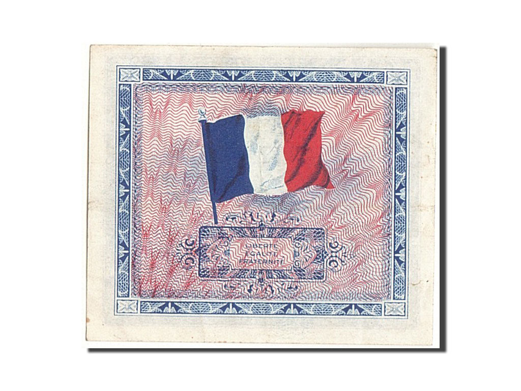 Geldschein, Frankreich, 5 Francs, 1944 Flag/France, 1944, 1944, SS+