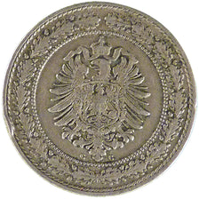 GERMANIA - IMPERO, Wilhelm I, 20 Pfennig, 1888, Karlsruhe, BB, Rame-nichel
