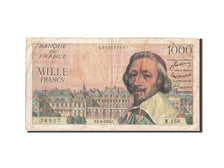 Geldschein, Frankreich, 1000 Francs, 1 000 F 1953-1957 ''Richelieu'', 1955