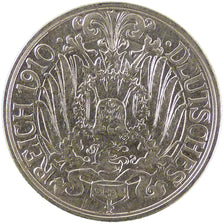 GERMANY - EMPIRE, 25 Pfennig, 1910, Berlin, KM #18, AU(55-58), Nickel, 23, 3.90