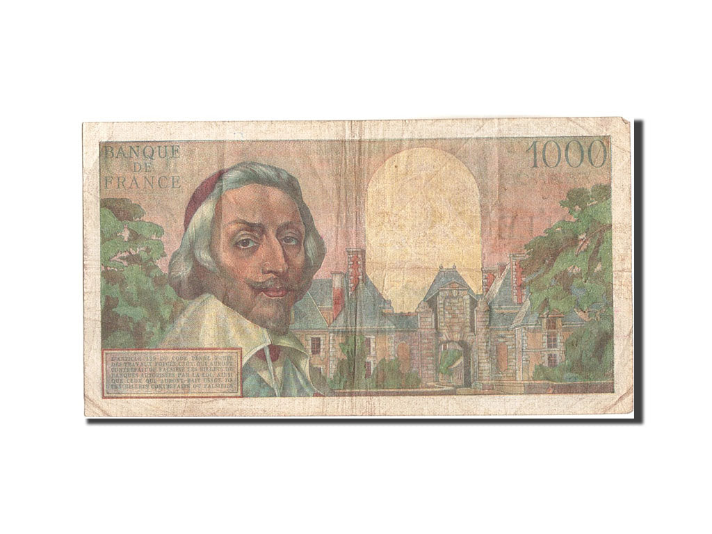 France, 1000 Francs, 1 000 F 1953-1957 ''Richelieu'', 1955, 1955-09-01, KM:13...