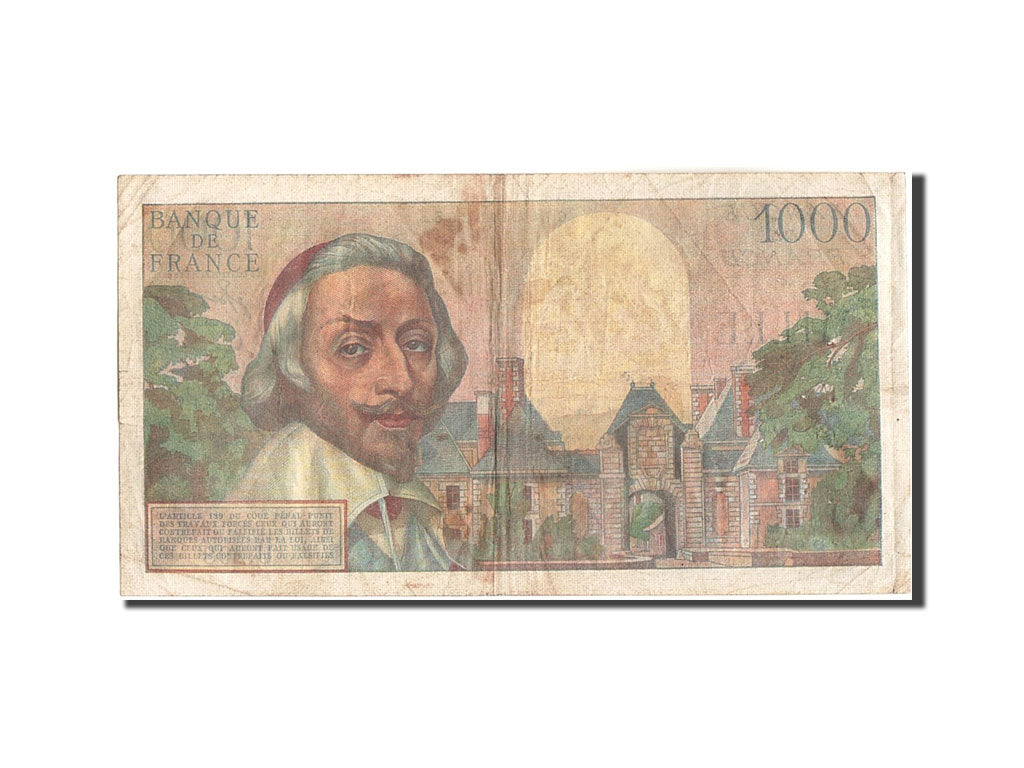 France, 1000 Francs, 1 000 F 1953-1957 ''Richelieu'', 1956, 1956-12-06, KM:13...
