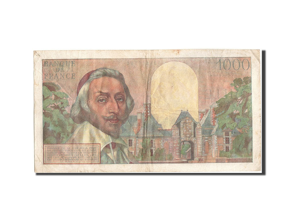 Francia, 1000 Francs, 1 000 F 1953-1957 ''Richelieu'', 1955, KM:134a, 1955-12...