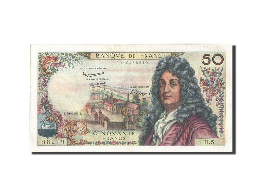 Francia, 50 Francs, 50 F 1962-1976 ''Racine'', 1962, KM:148a, 1962-06-07, BB,...