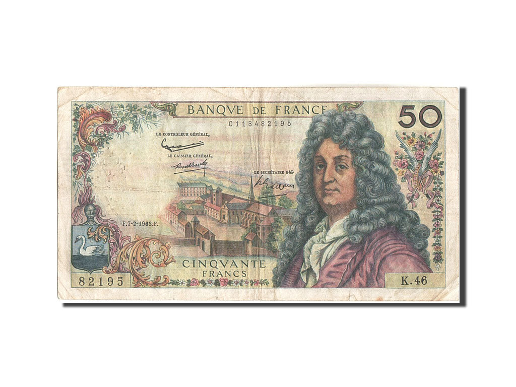 France, 50 Francs, 50 F 1962-1976 ''Racine'', 1963, KM:148a, 1963-02-07, VF(2...