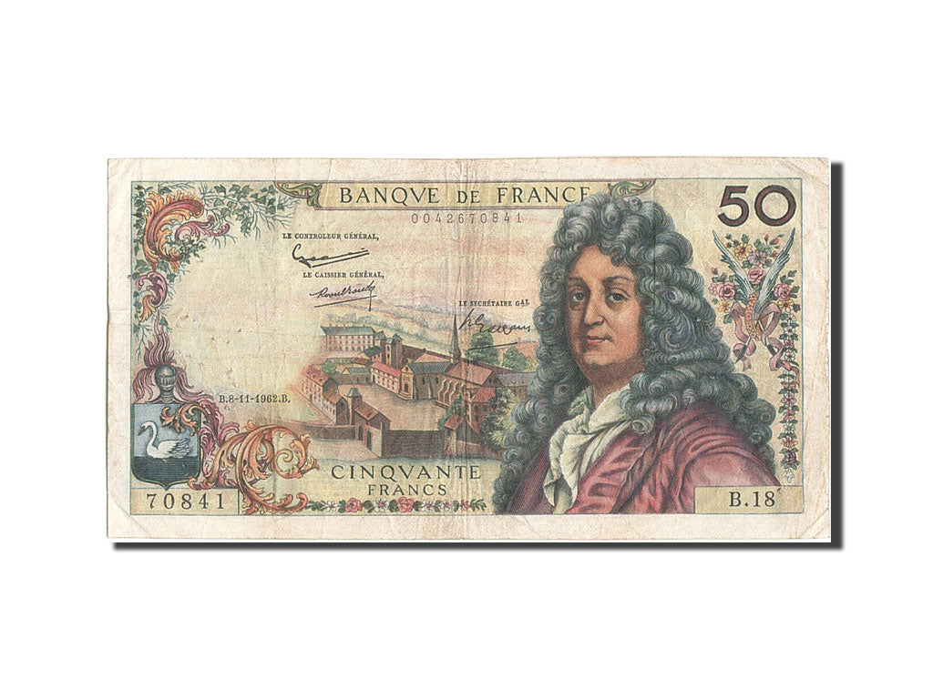 France, 50 Francs, 50 F 1962-1976 ''Racine'', 1962, KM:148a, 1962-11-08, VF(2...