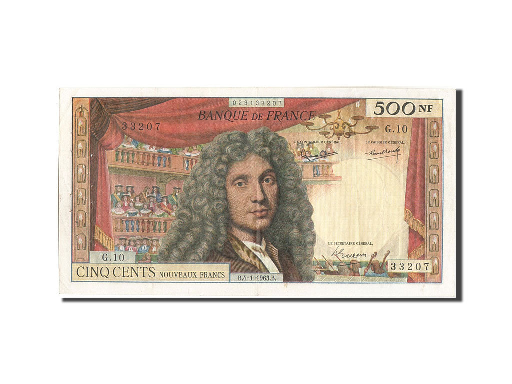 Banknote, France, 500 Nouveaux Francs, 500 NF 1959-1966 ''Molière'', 1963