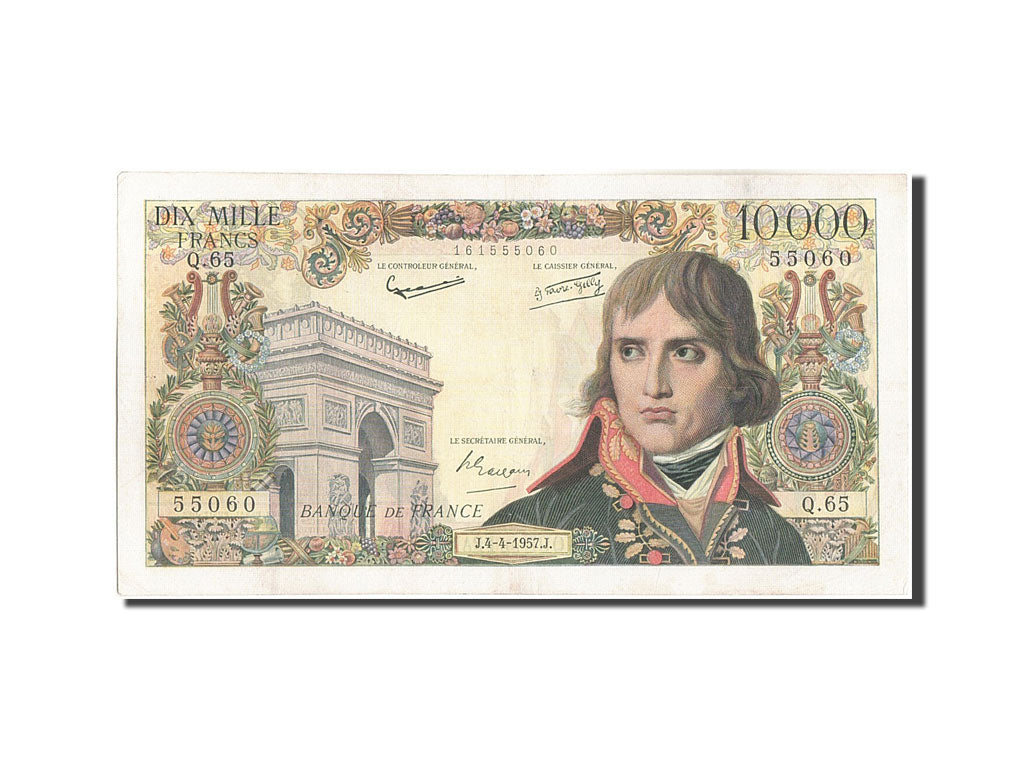 Frankreich, 10,000 Francs, 10 000 F 1955-1958 ''Bonaparte'', 1957, KM:136b, 1...