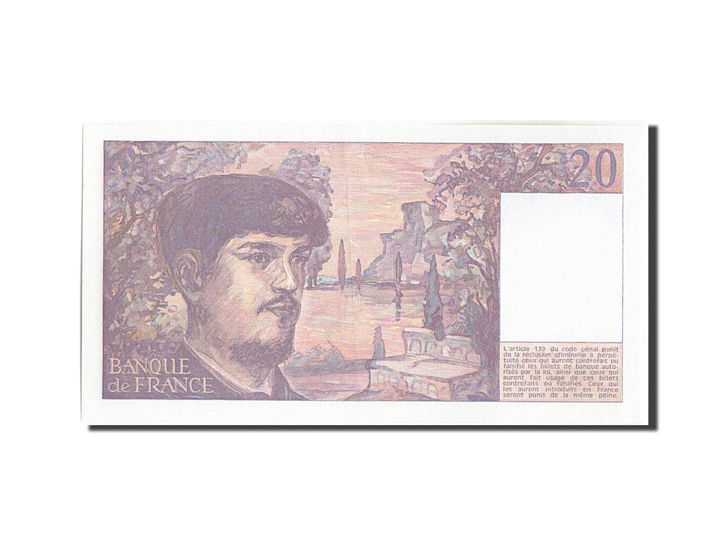 France, 20 Francs, 20 F 1980-1997 ''Debussy'', 1986, KM:151a, 1986, UNC(63),...