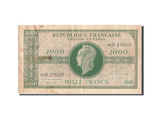 France, 1000 Francs, 1943-1945 Marianne, 1945, Undated (1945), KM:107, TTB, F...