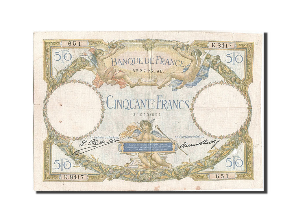 Billete, Francia, 50 Francs, 50 F 1927-1934 ''Luc Olivier Merson'', 1931