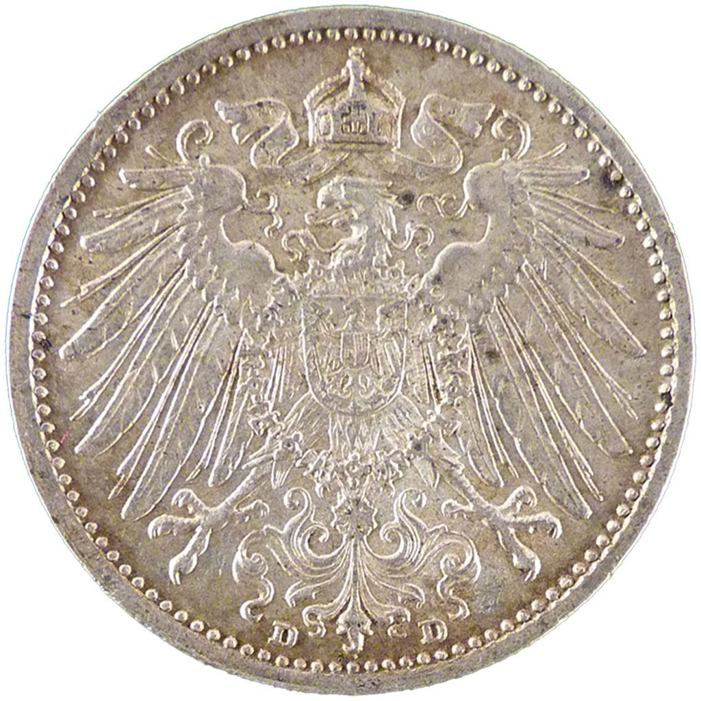 GERMANY - EMPIRE, Mark, 1915, Munich, KM #14, MS(60-62), Silver, 24, 5.50