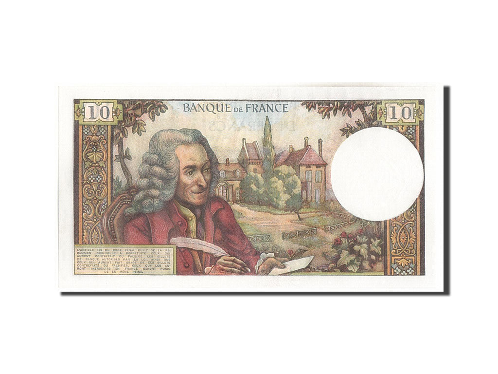 Geldschein, Frankreich, 10 Francs, 10 F 1963-1973 ''Voltaire'', 1970
