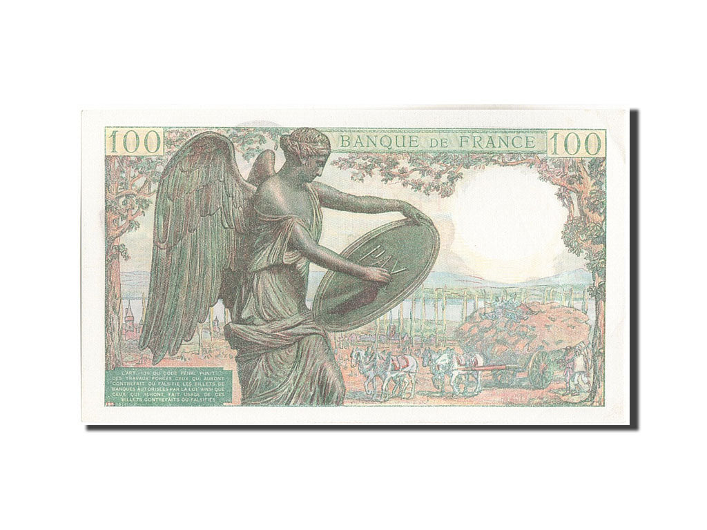 Geldschein, Frankreich, 100 Francs, 100 F 1942-1944 ''Descartes'', 1942