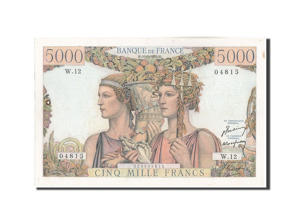 Banknote, France, 5000 Francs, 5 000 F 1949-1957 ''Terre et Mer'', 1949