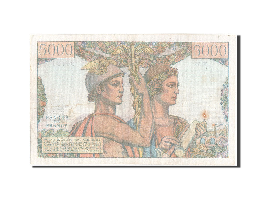 Banknote, France, 5000 Francs, 5 000 F 1949-1957 ''Terre et Mer'', 1951