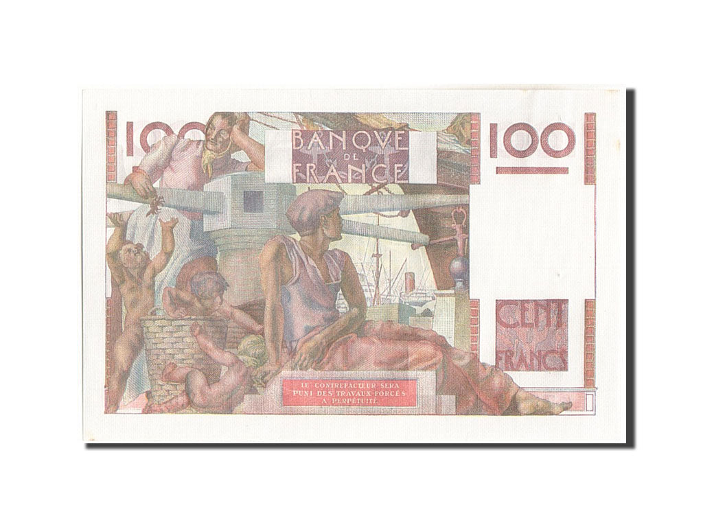 Billete, Francia, 100 Francs, 100 F 1945-1954 ''Jeune Paysan'', 1953