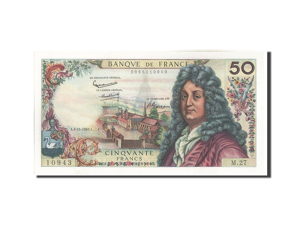 Banknote, France, 50 Francs, 50 F 1962-1976 ''Racine'', 1962, 1962-11-08