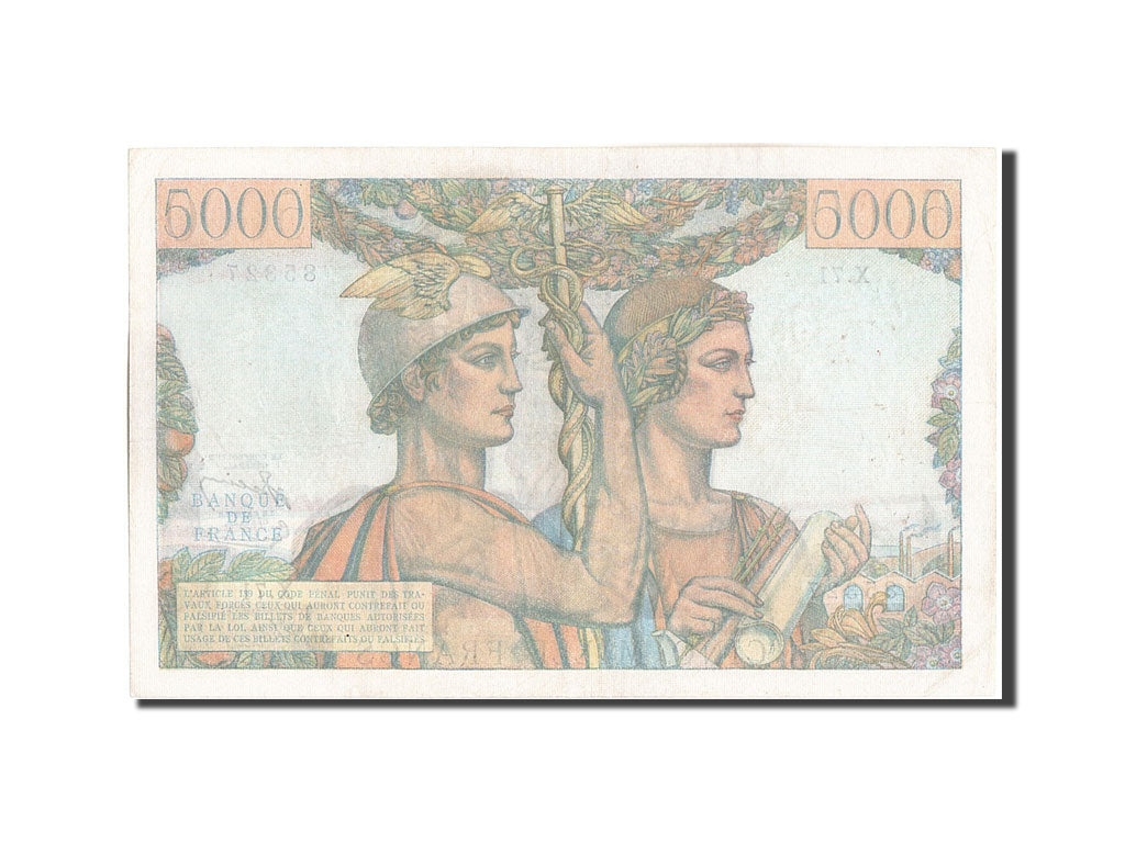 Frankreich, 5000 Francs, 5 000 F 1949-1957 ''Terre et Mer'', 1951, KM:131c, 1...