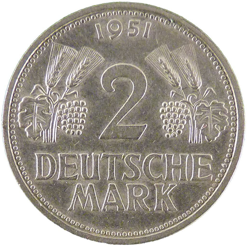 Monnaie, République fédérale allemande, 2 Mark, 1951, Stuttgart, TTB+