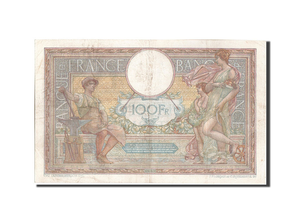 France, 100 Francs, 100 F 1908-1939 ''Luc Olivier Merson'', 1914, KM:71a, 191...