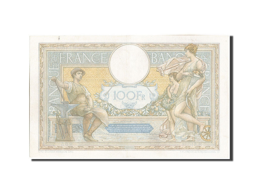 Banknote, France, 100 Francs, 100 F 1908-1939 ''Luc Olivier Merson'', 1936