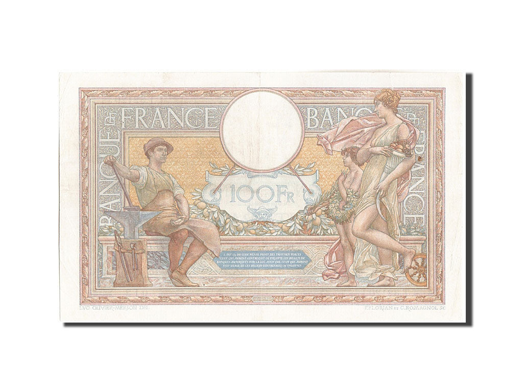 Banknote, France, 100 Francs, 100 F 1908-1939 ''Luc Olivier Merson'', 1931