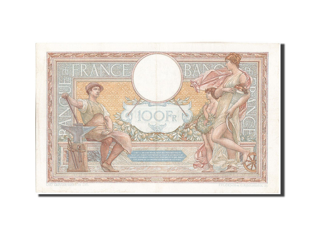 Banknote, France, 100 Francs, 100 F 1908-1939 ''Luc Olivier Merson'', 1934