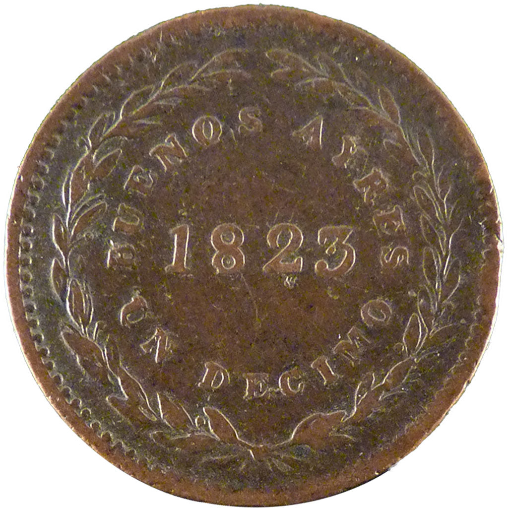 Argentina, BUENOS AIRES, Decimo, 1823, Buenos Aires, BB, Rame