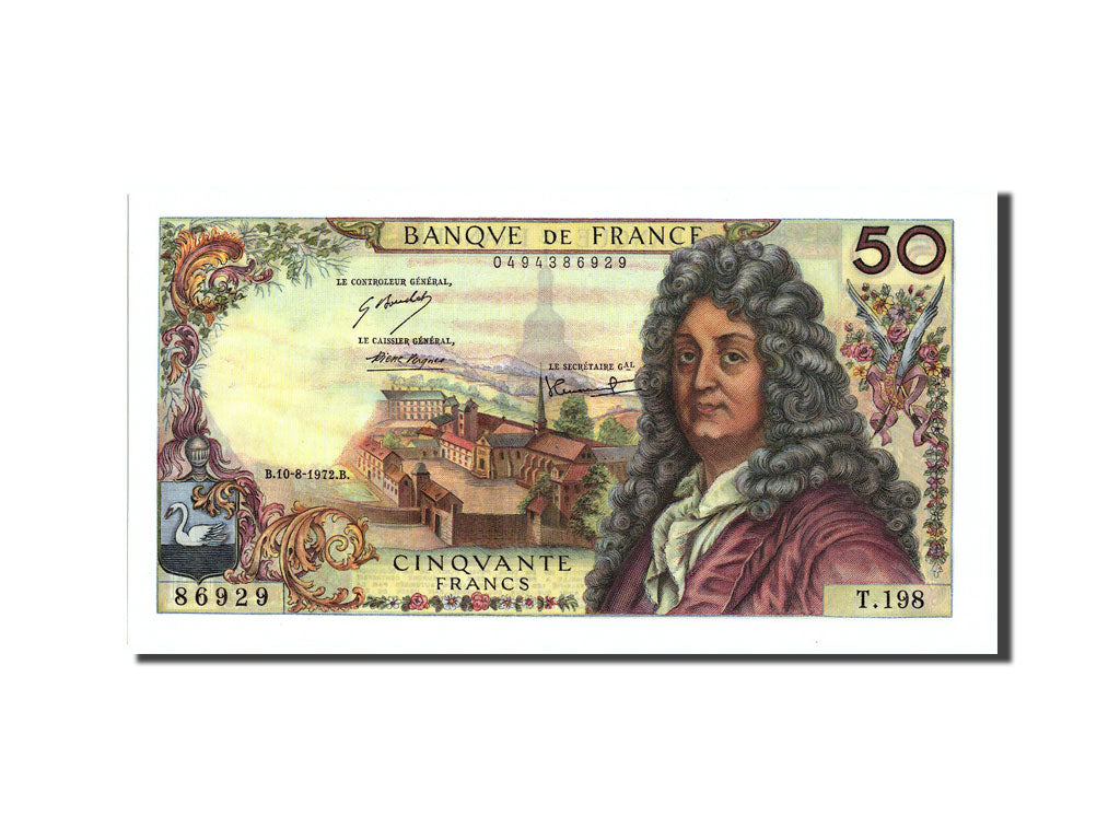 Billete, Francia, 50 Francs, 50 F 1962-1976 ''Racine'', 1972, 1972-08-10, UNC