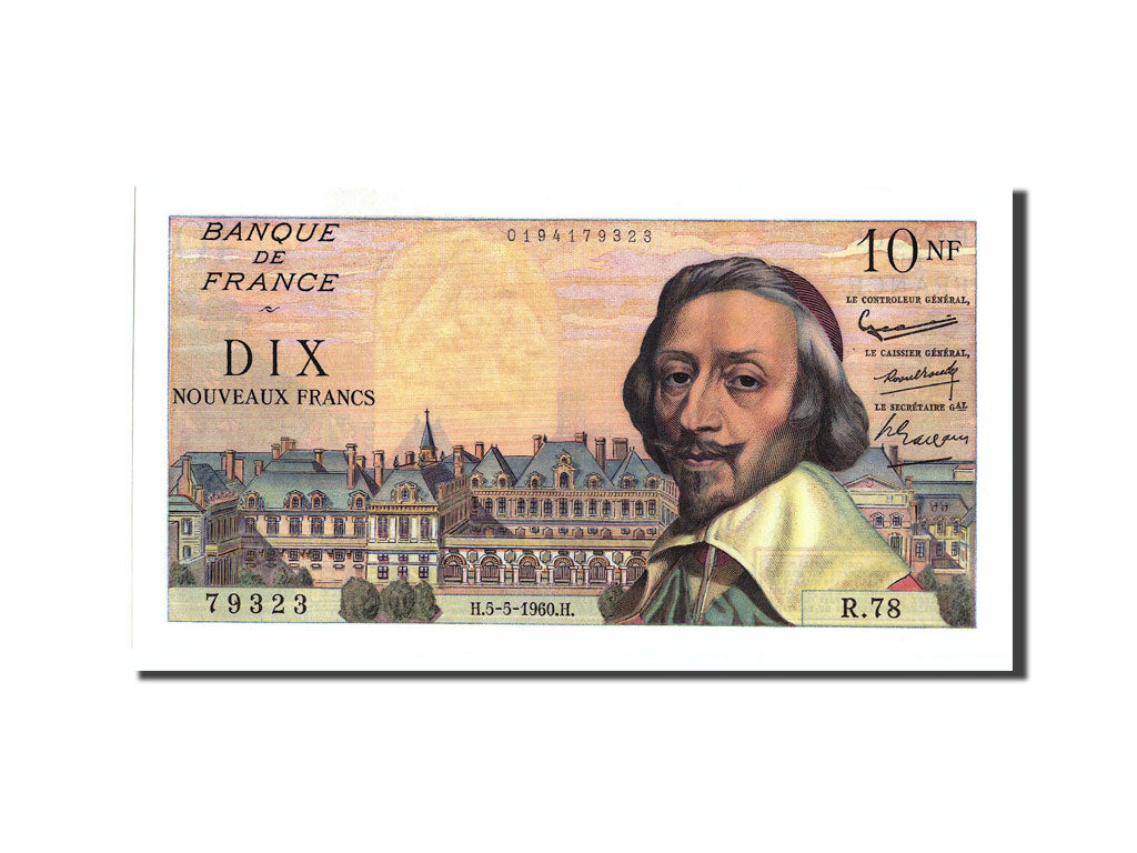 Banconote, Francia, 10 Nouveaux Francs, 10 NF 1959-1963 ''Richelieu'', 1960