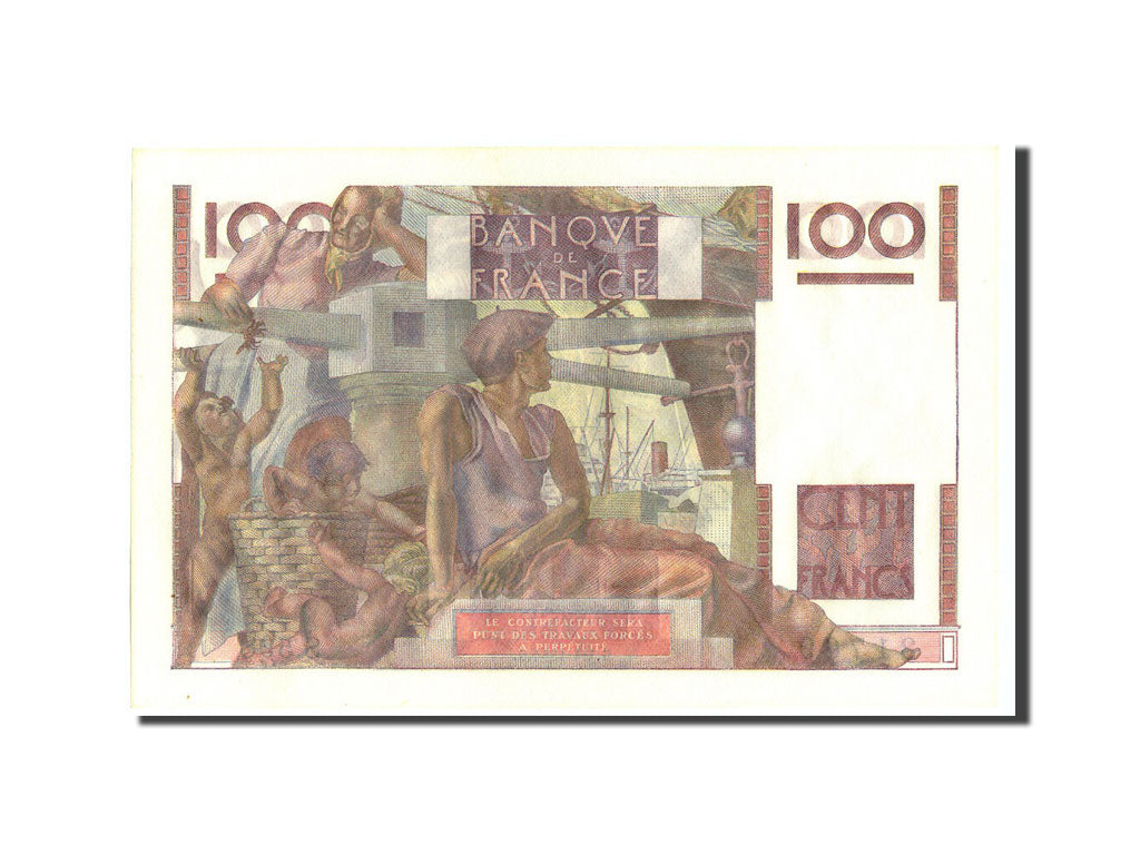 Geldschein, Frankreich, 100 Francs, 100 F 1945-1954 ''Jeune Paysan'', 1954