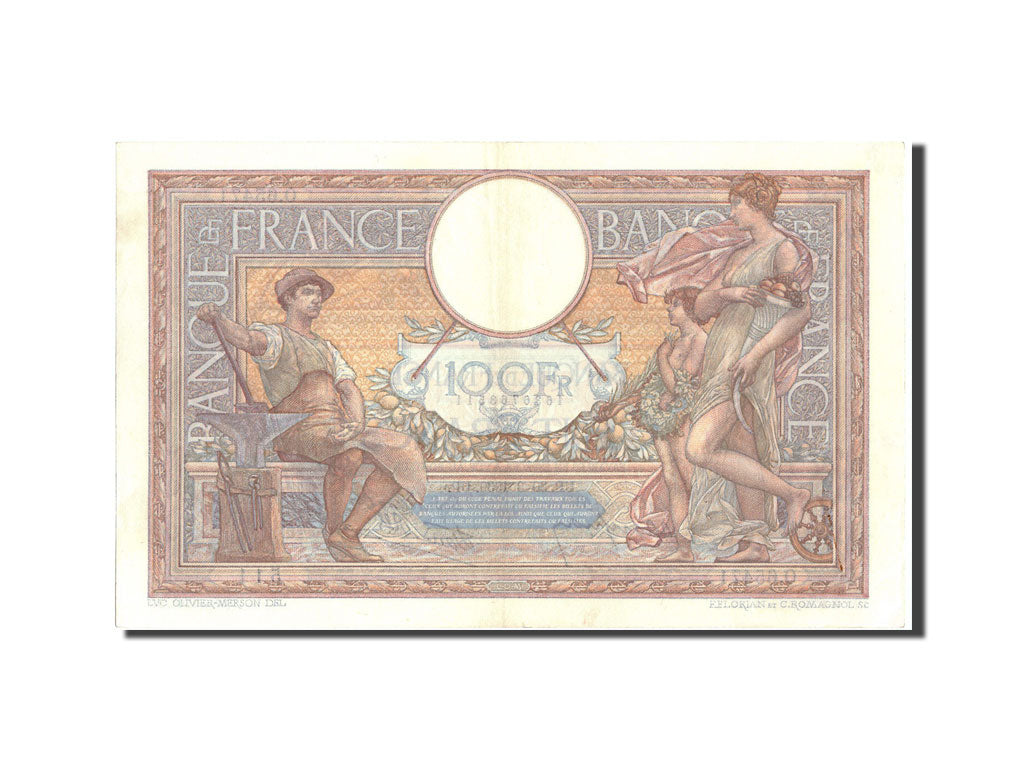 Banknote, France, 100 Francs, 100 F 1908-1939 ''Luc Olivier Merson'', 1939